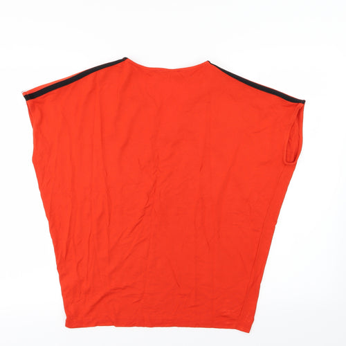 F&F Womens Red Striped Jersey Basic T-Shirt Size 8