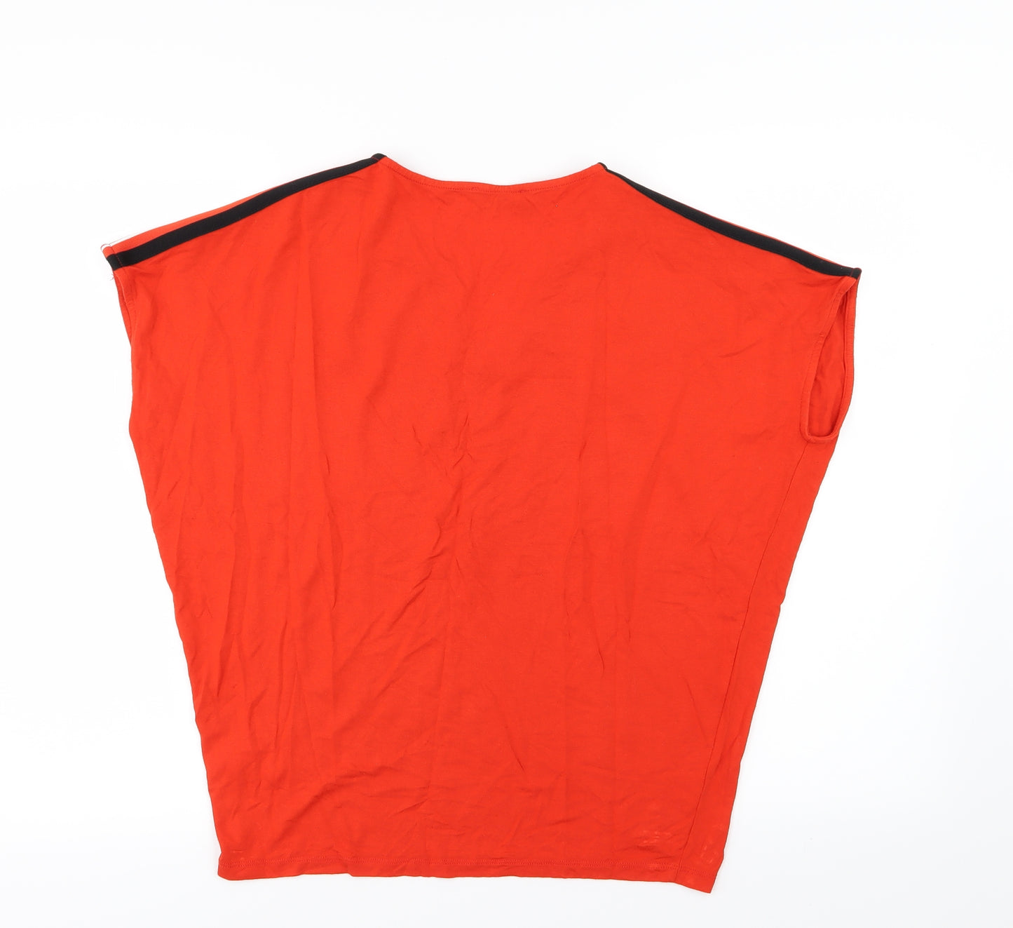 F&F Womens Red Striped Jersey Basic T-Shirt Size 8