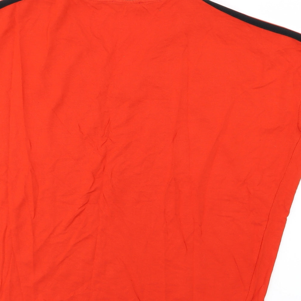 F&F Womens Red Striped Jersey Basic T-Shirt Size 8