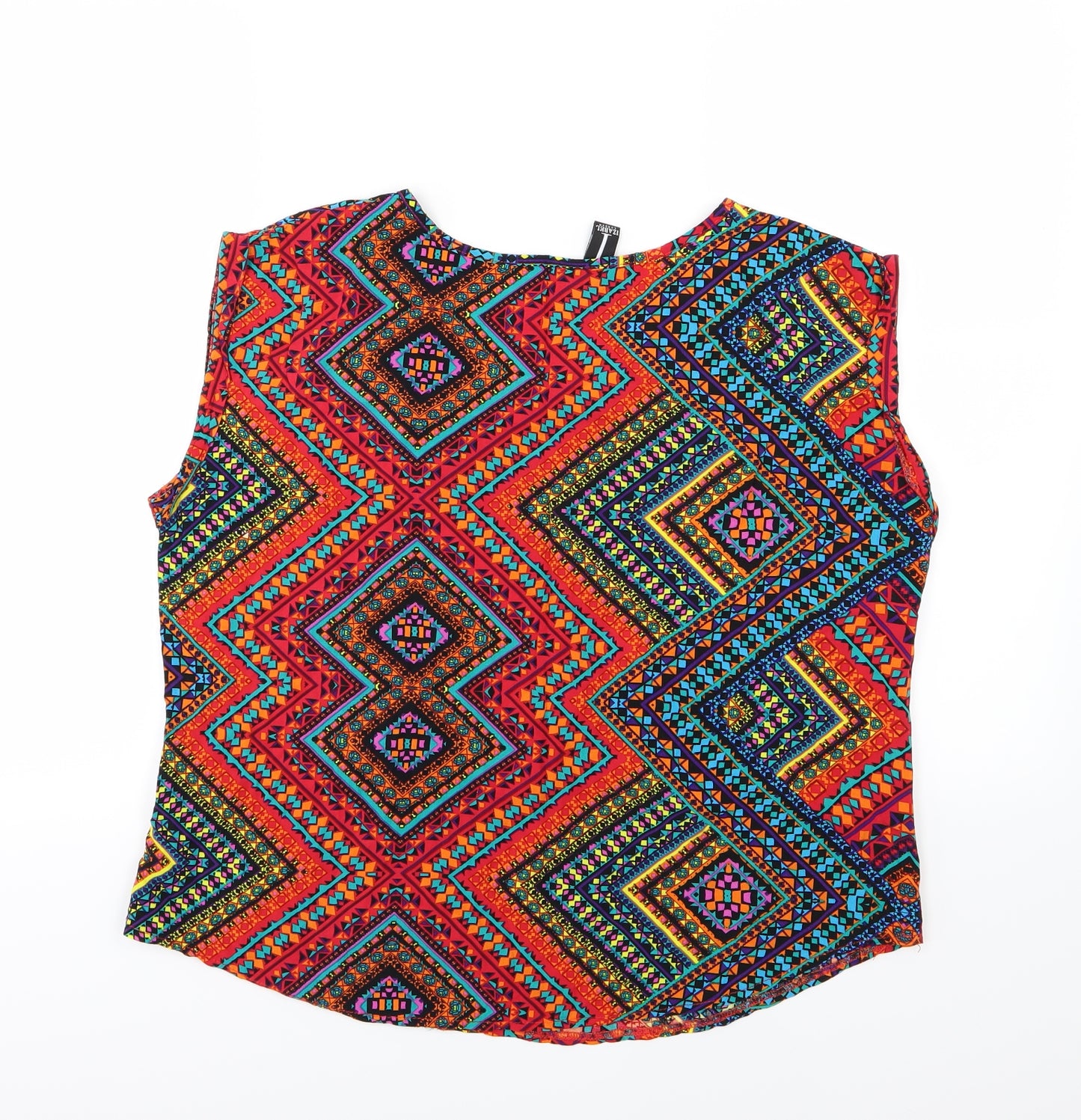 Izabel Womens Multicoloured Geometric  Basic Blouse Size 16