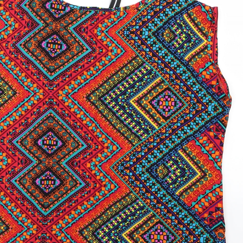 Izabel Womens Multicoloured Geometric  Basic Blouse Size 16
