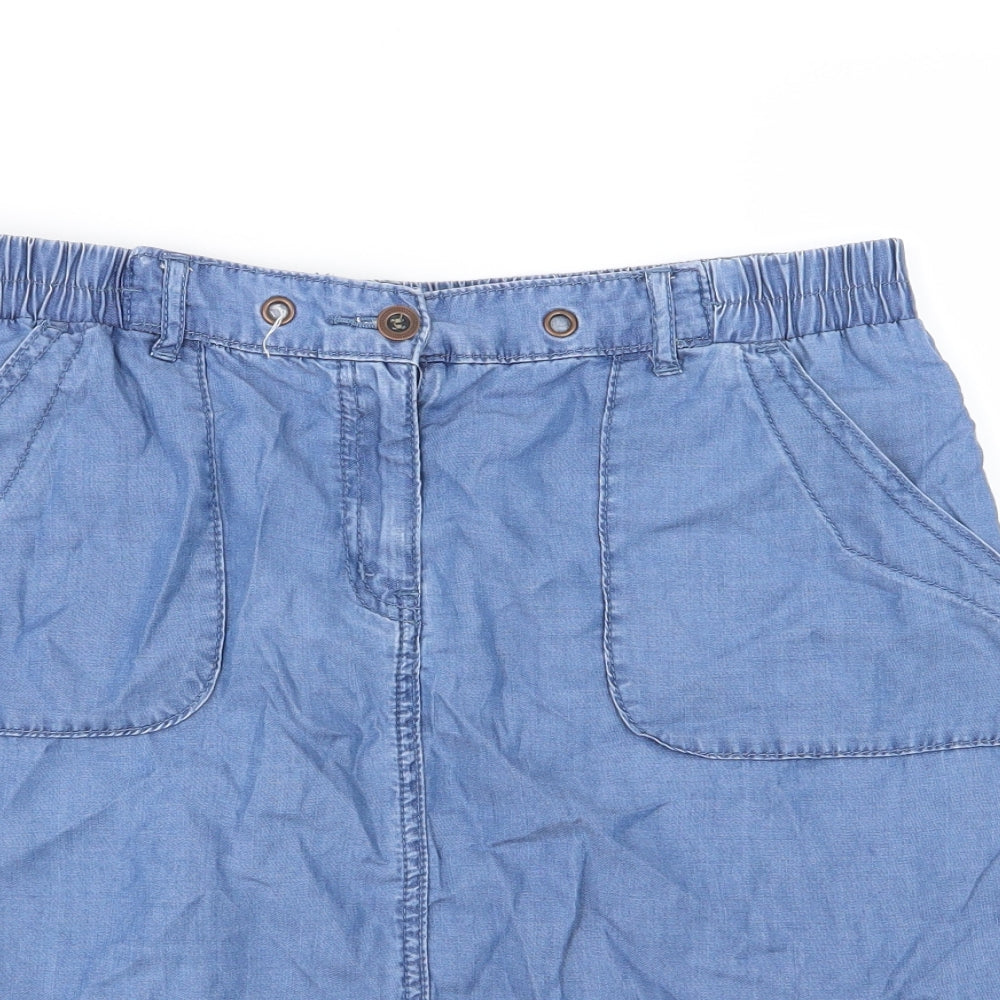 Bonmarché Womens Blue  Denim A-Line Skirt Size 10