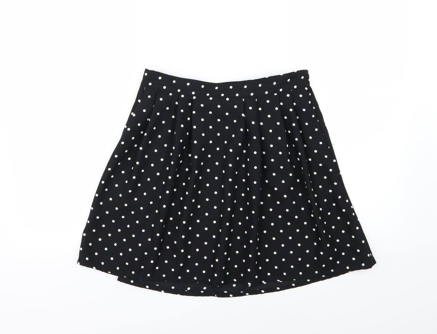 Sag Harbor Womens Black Polka Dot  A-Line Skirt Size M