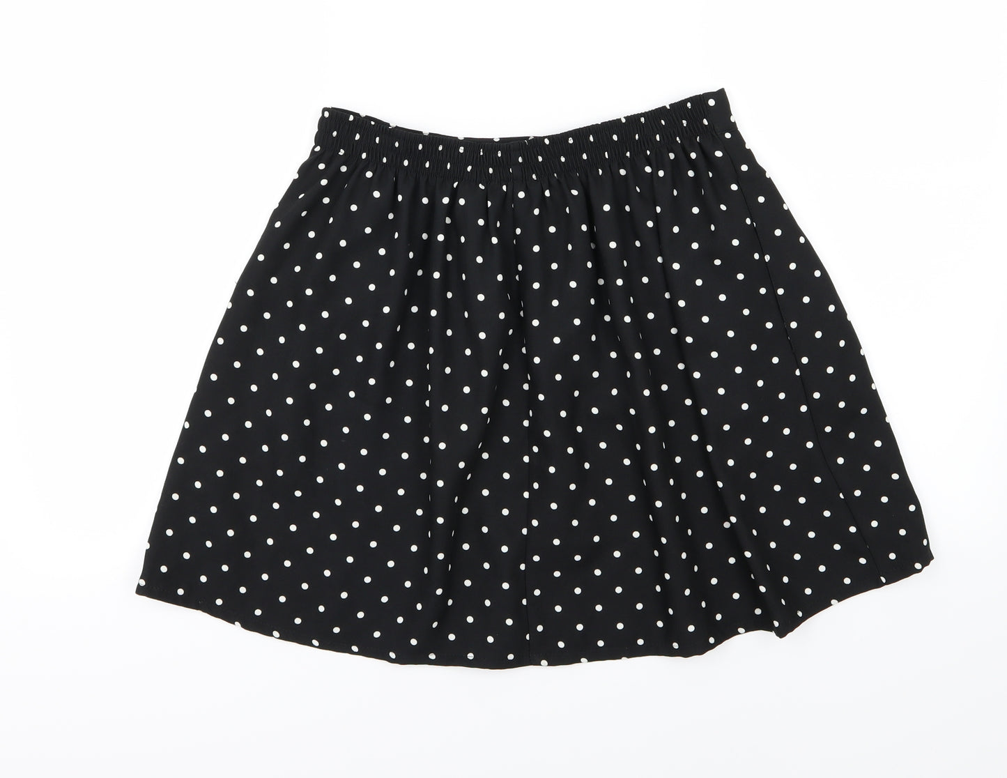 Sag Harbor Womens Black Polka Dot  A-Line Skirt Size M