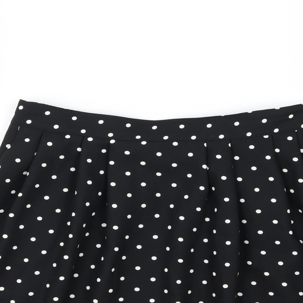Sag Harbor Womens Black Polka Dot  A-Line Skirt Size M