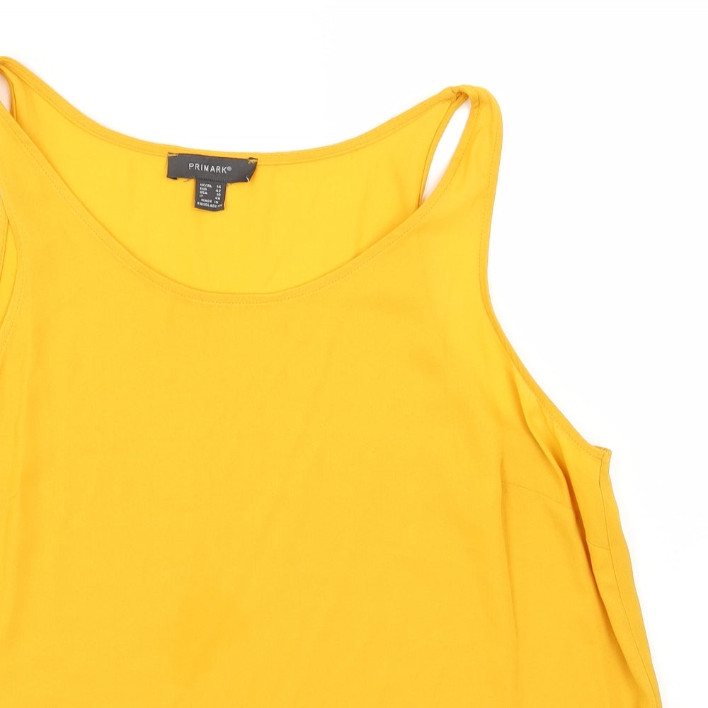 Primark Womens Yellow  Chiffon Camisole Blouse Size 14