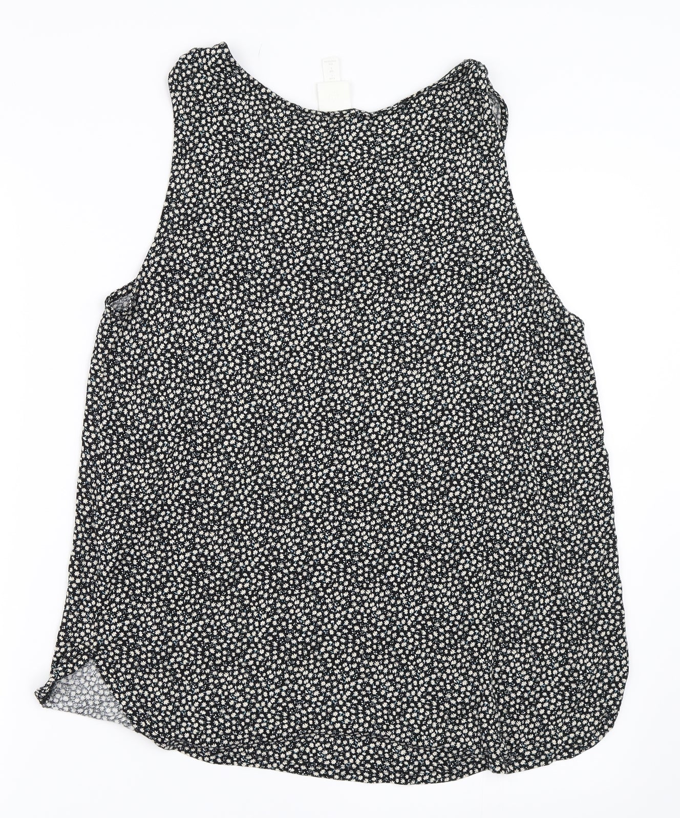 H&M Womens Black Floral  Basic T-Shirt Size L