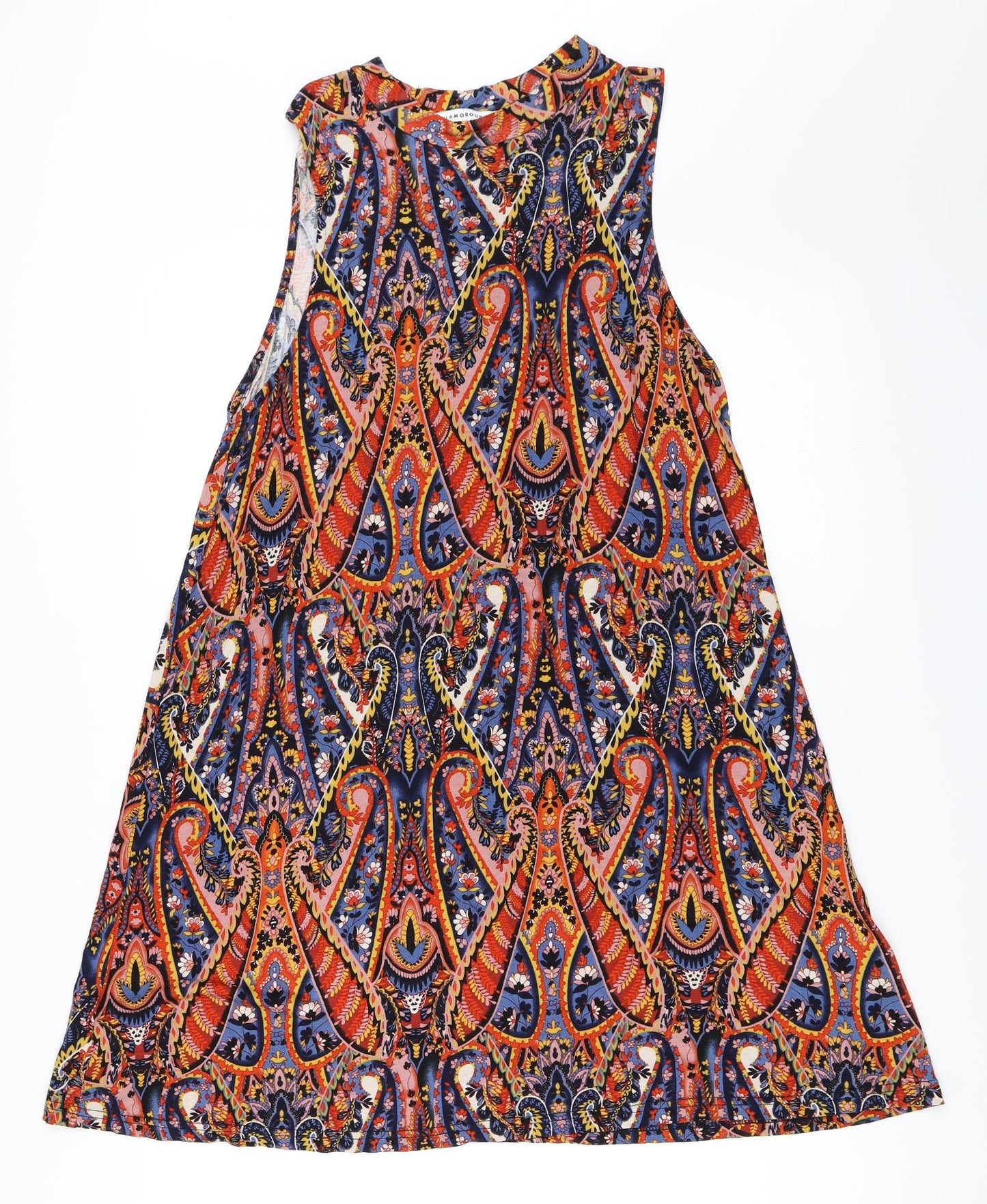 Glamourous Womens Orange Geometric  Trapeze & Swing  Size M