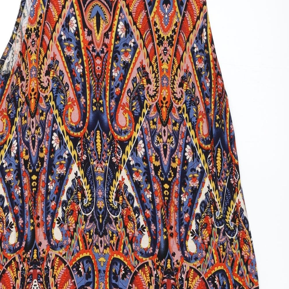 Glamourous Womens Orange Geometric  Trapeze & Swing  Size M