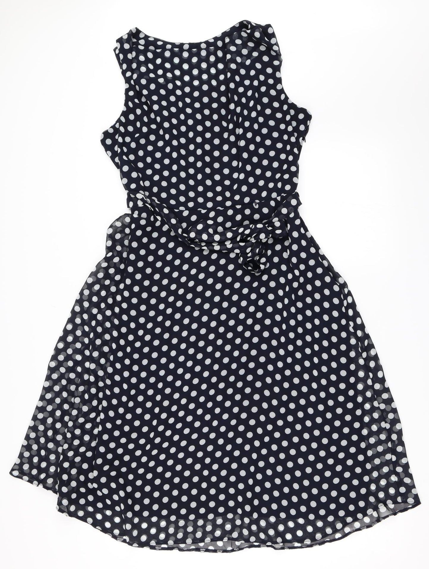 Autonomy Womens Blue Polka Dot  Skater Dress  Size 14