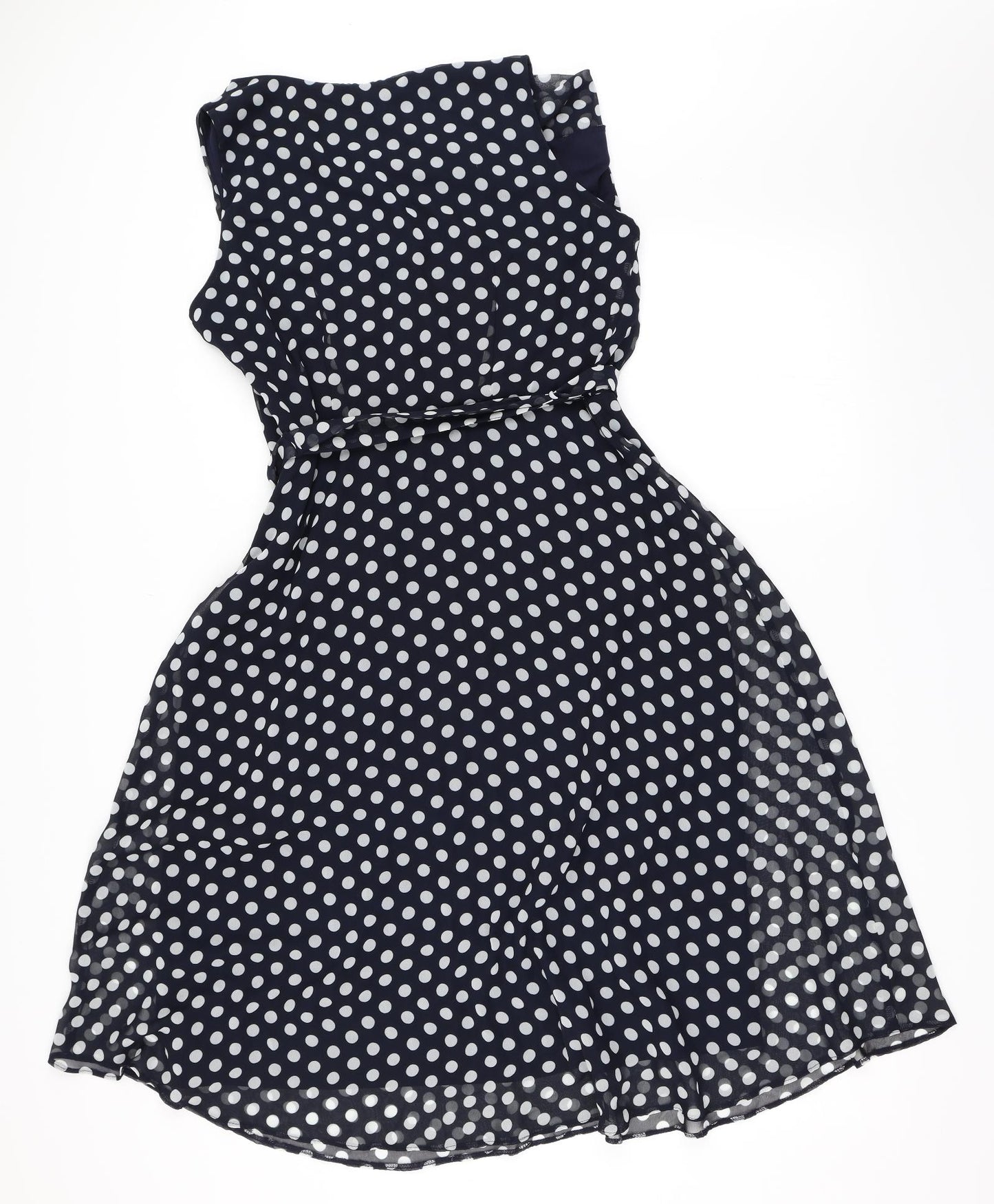Autonomy Womens Blue Polka Dot  Skater Dress  Size 14