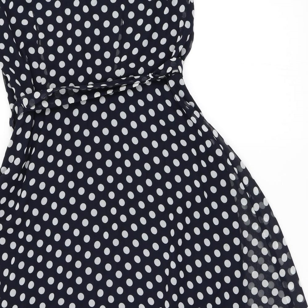 Autonomy Womens Blue Polka Dot  Skater Dress  Size 14