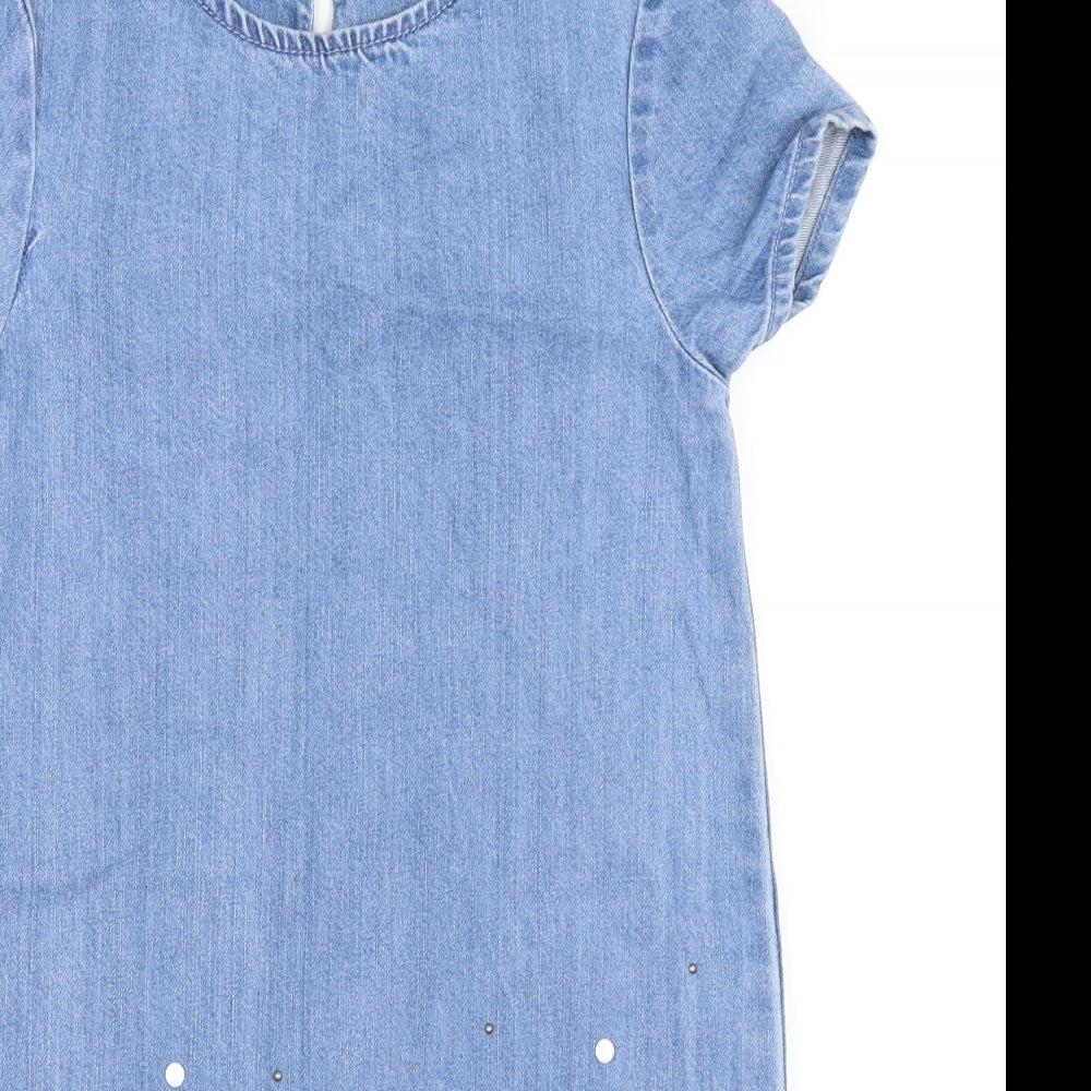 NEXT Girls Blue  Denim Shift  Size 9 Years
