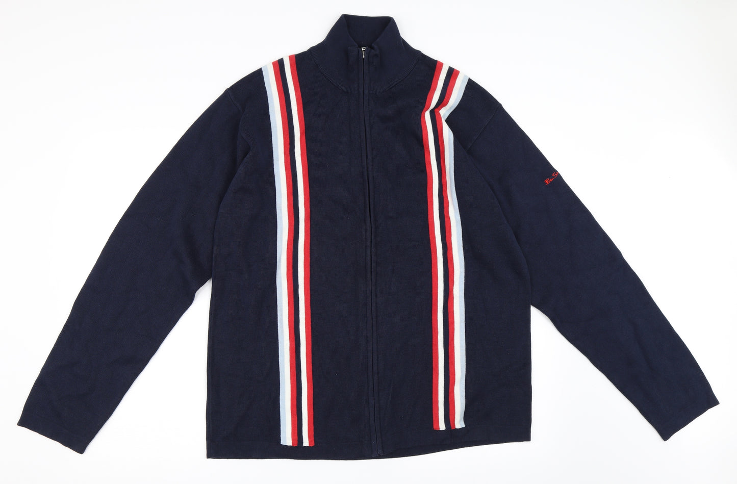 Ben Sherman Mens Blue   Full Zip Sweatshirt Size XL