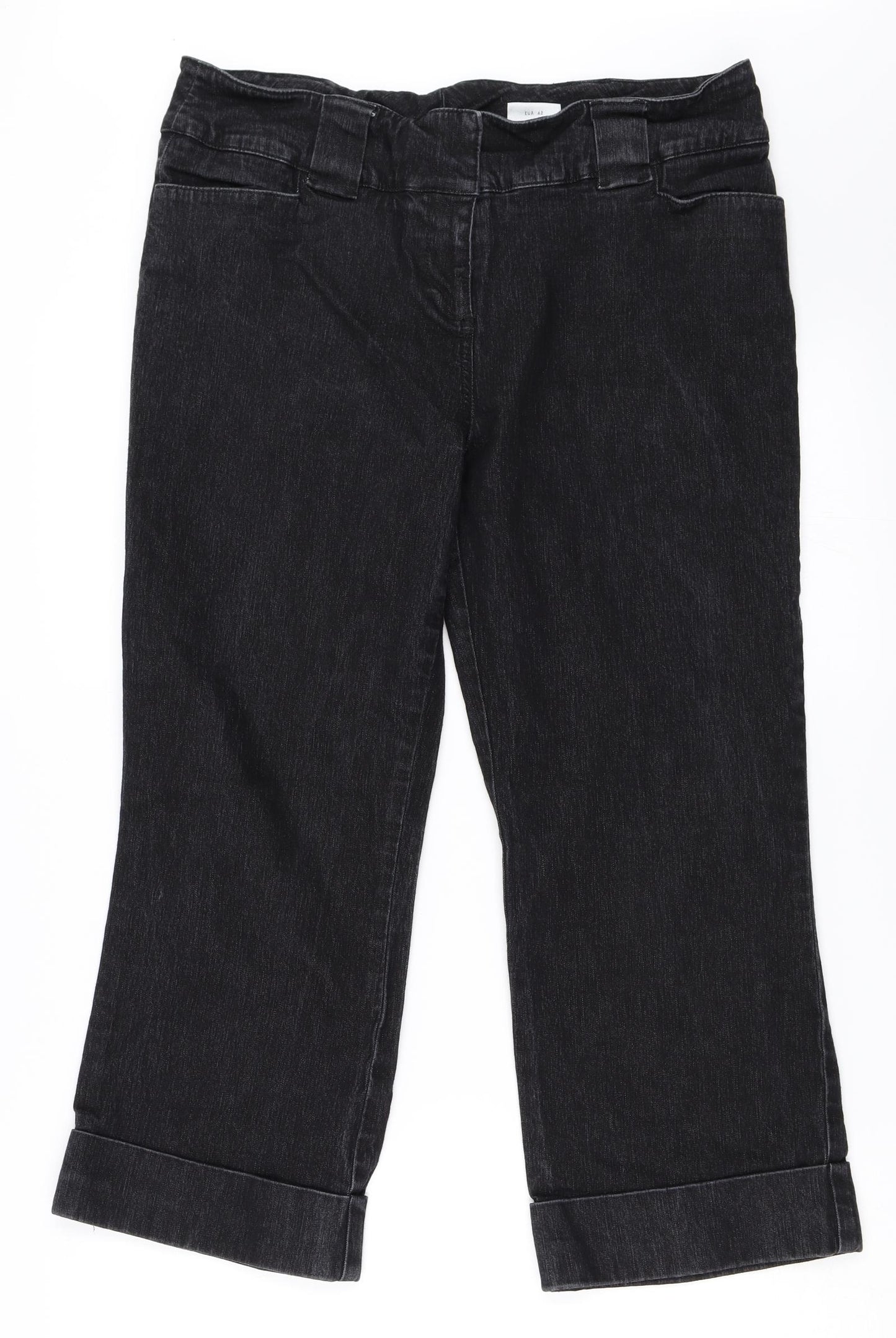 NEXT Womens Black  Denim Cropped Jeans Size 14 L23 in