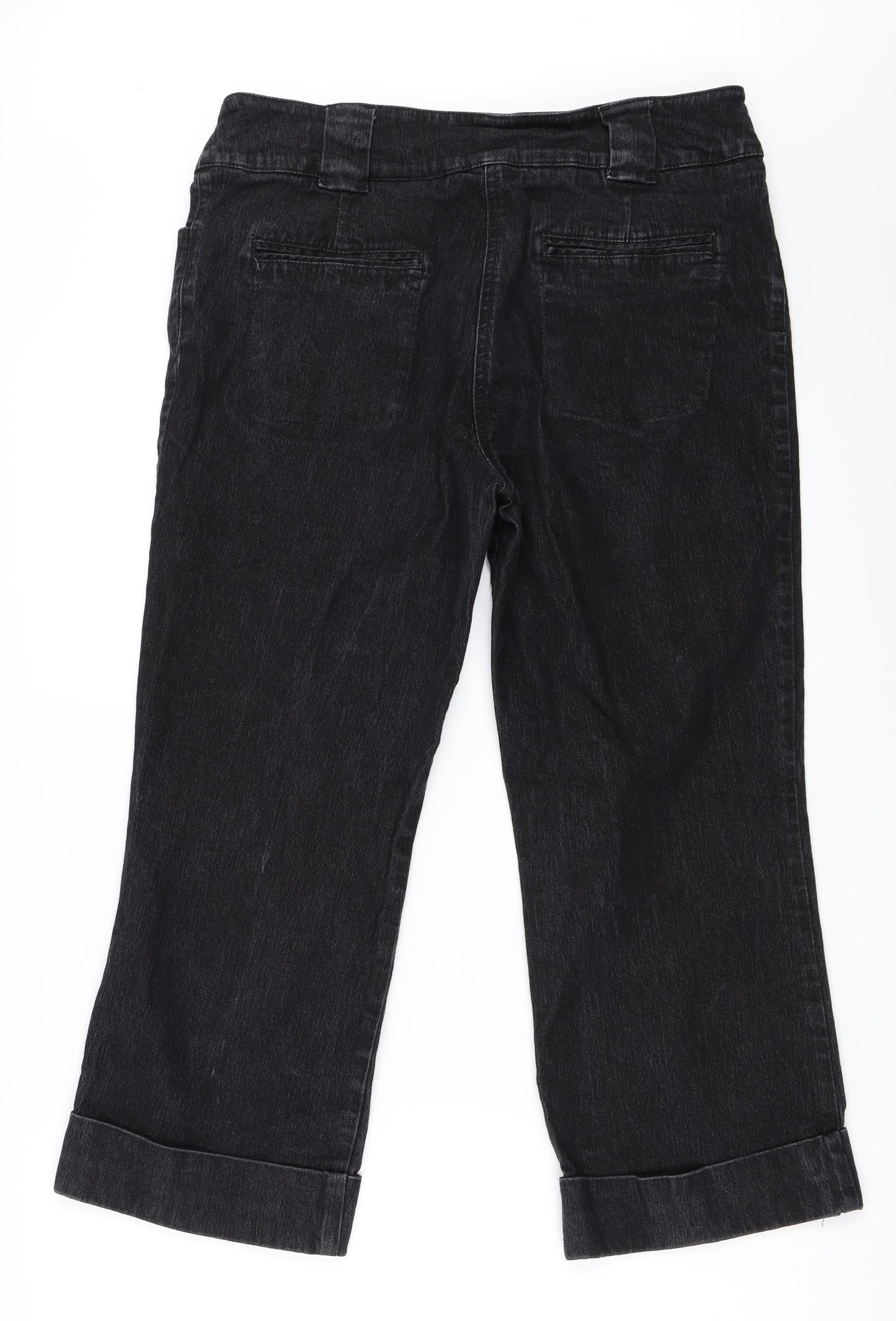 NEXT Womens Black  Denim Cropped Jeans Size 14 L23 in
