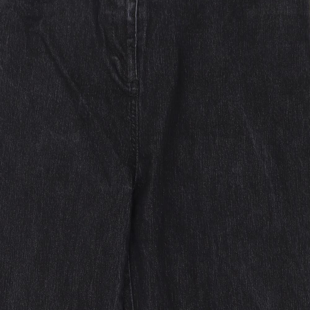NEXT Womens Black  Denim Cropped Jeans Size 14 L23 in