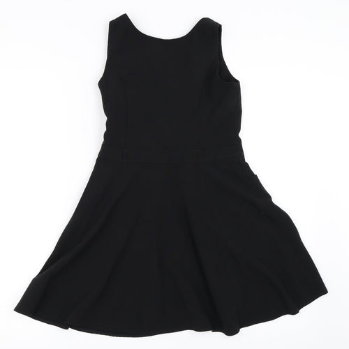 F&F Girls Black   Pinafore/Dungaree Dress  Size 8-9 Years  - School Dress