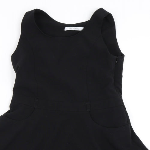 F&F Girls Black   Pinafore/Dungaree Dress  Size 8-9 Years  - School Dress