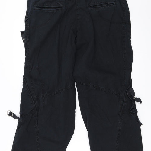NEXT Womens Black   Cargo Trousers Size 16 L28 in