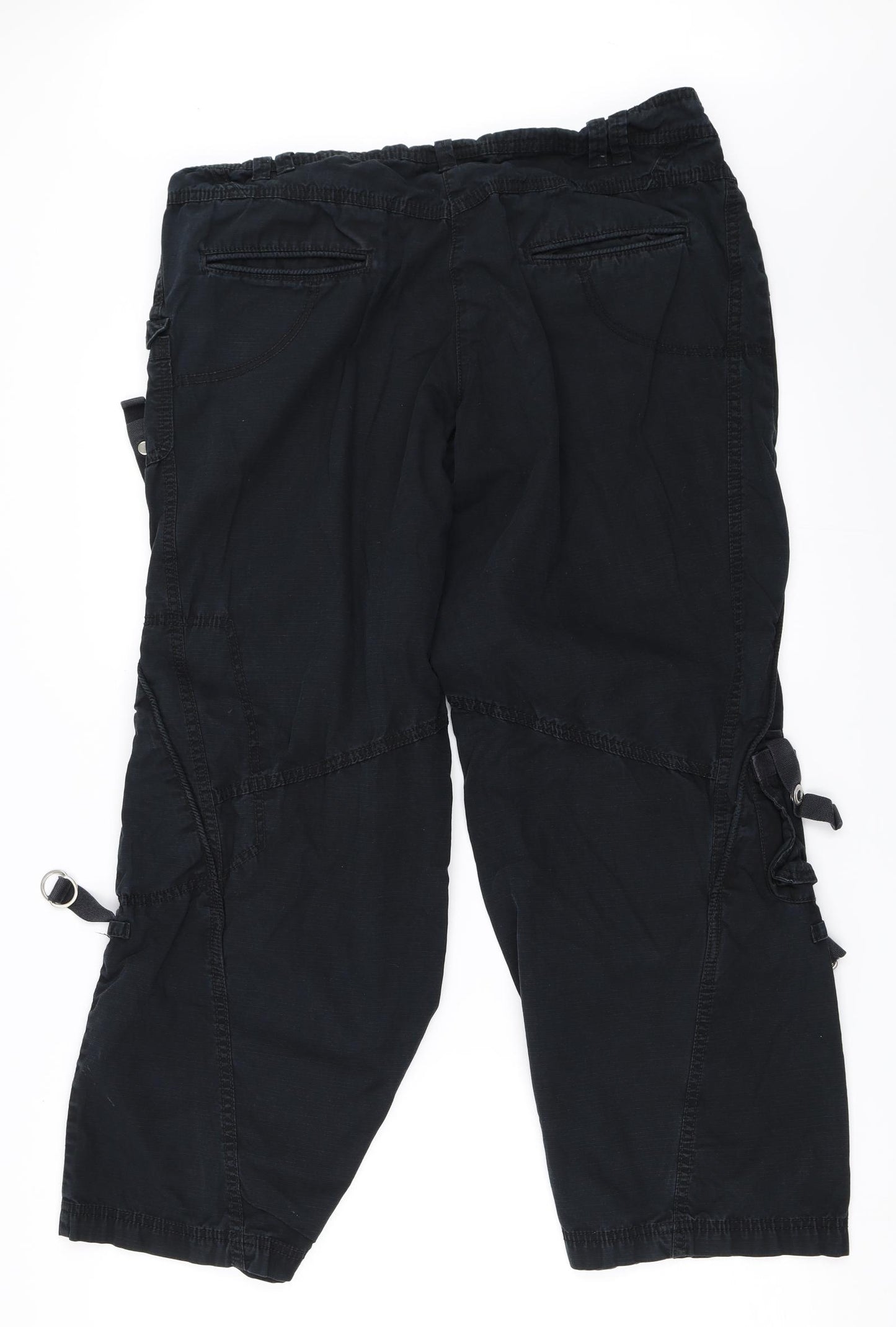 NEXT Womens Black   Cargo Trousers Size 16 L28 in