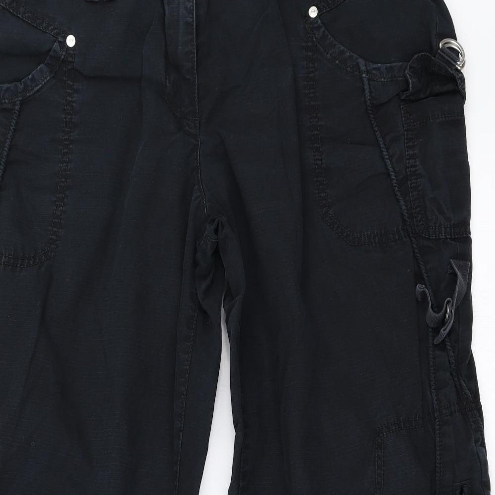 NEXT Womens Black   Cargo Trousers Size 16 L28 in