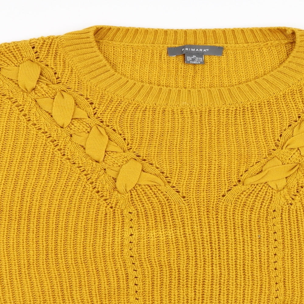 Primark Womens Yellow   Pullover Jumper Size XL