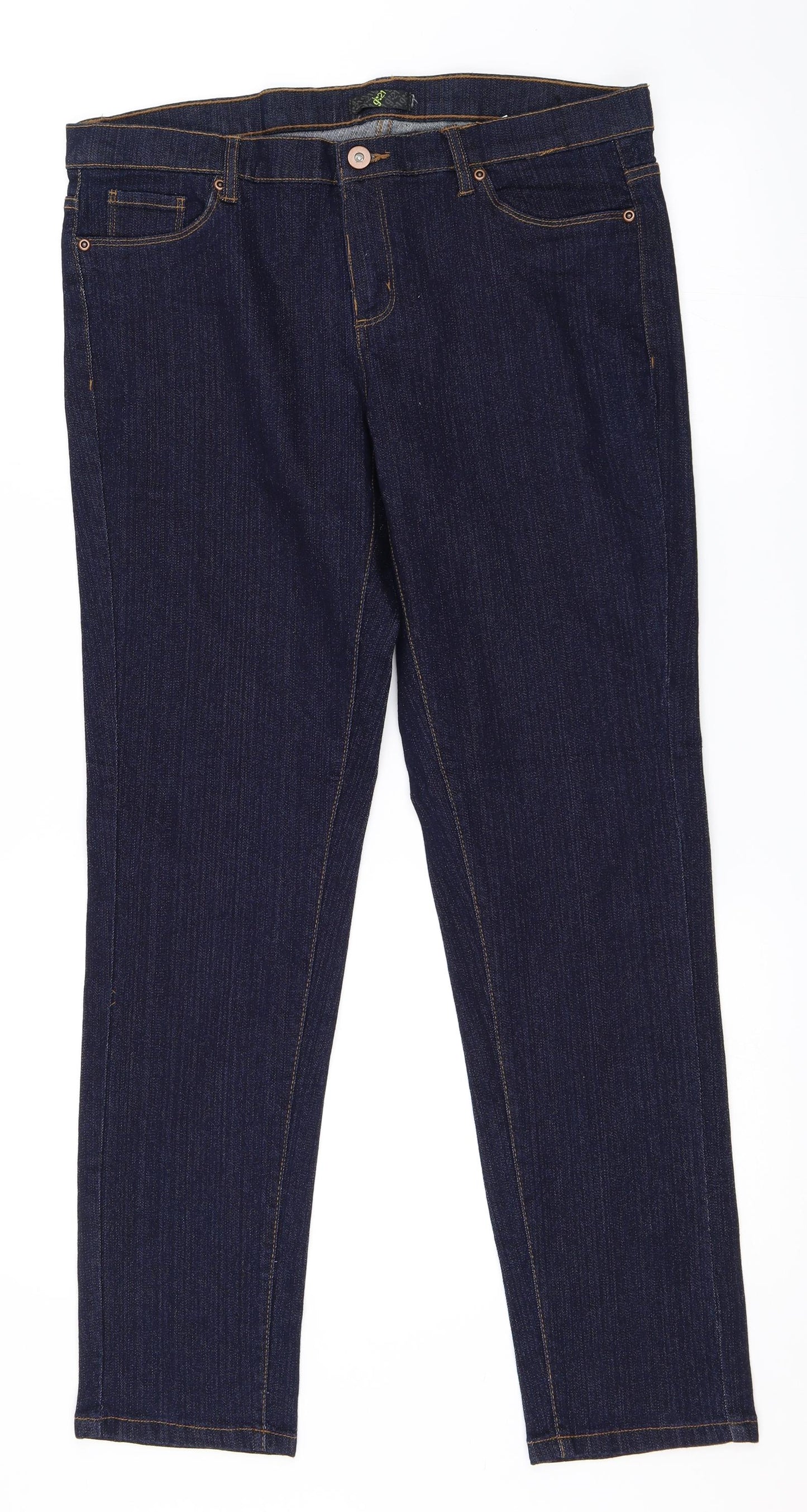 G21 Womens Blue  Denim Straight Jeans Size 14 L29 in