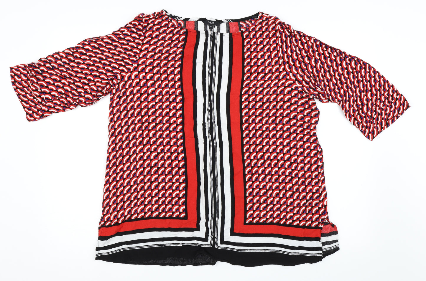 NEXT Womens Red Geometric  Basic Blouse Size 20