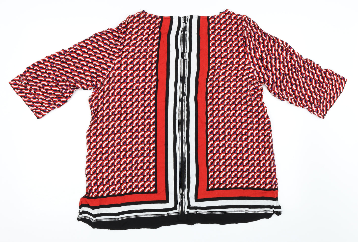 NEXT Womens Red Geometric  Basic Blouse Size 20