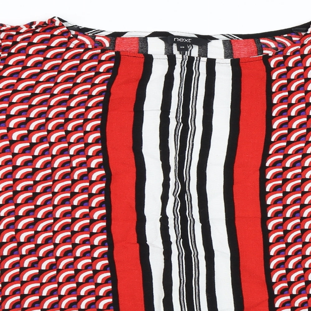 NEXT Womens Red Geometric  Basic Blouse Size 20