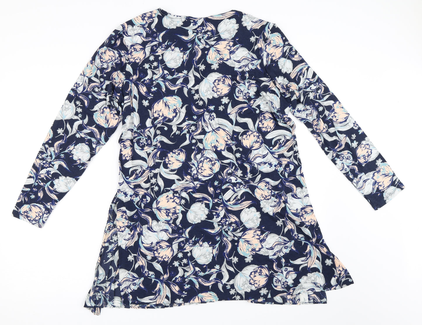 Marks and Spencer Womens Blue Floral  Tunic Blouse Size 16