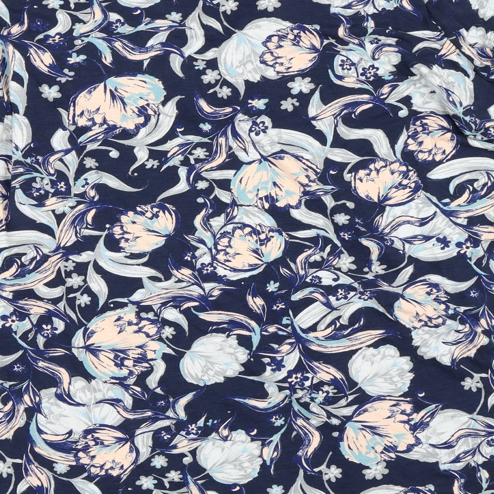 Marks and Spencer Womens Blue Floral  Tunic Blouse Size 16