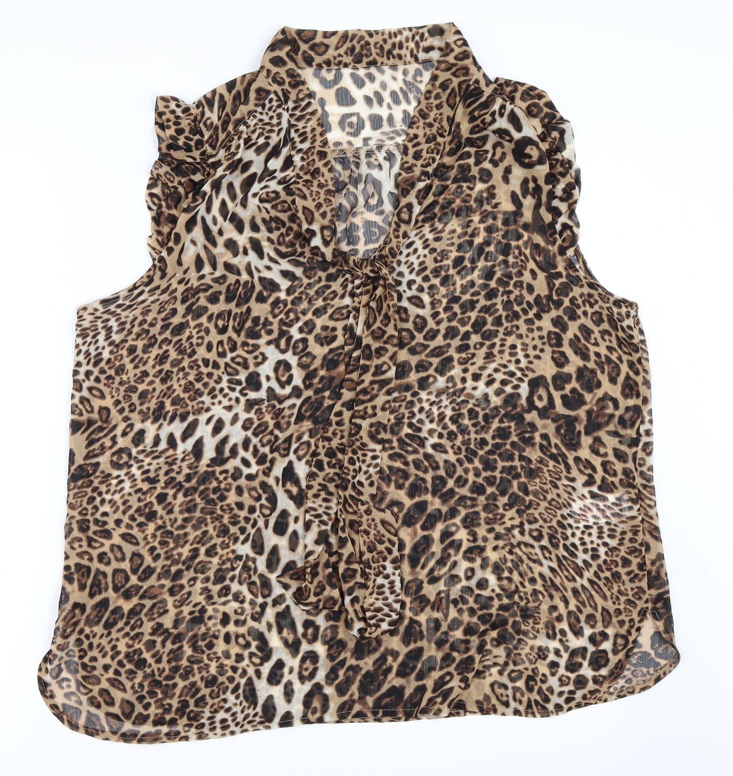 Atmosphere Womens Beige Animal Print  Basic Blouse Size 18  - Leopard print