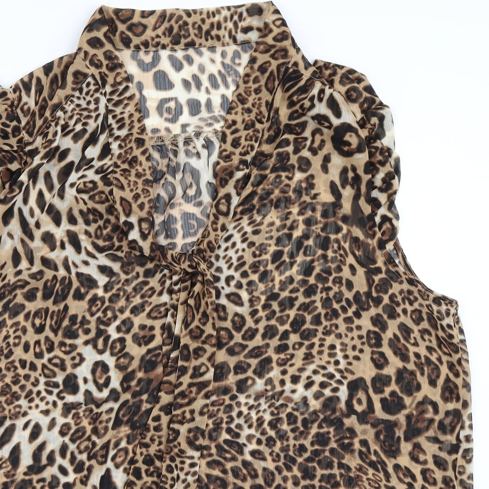 Atmosphere Womens Beige Animal Print  Basic Blouse Size 18  - Leopard print
