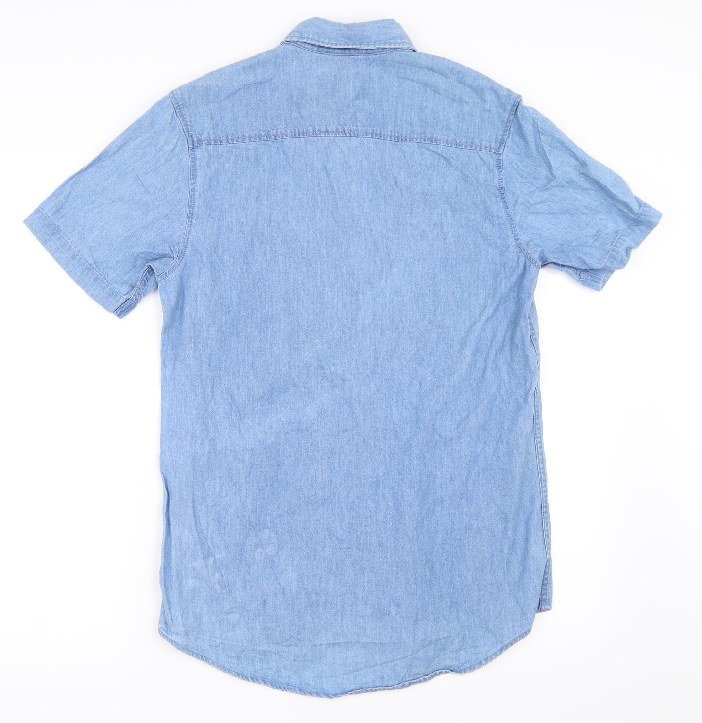 Topman Mens Blue  Denim  Button-Up Size XS
