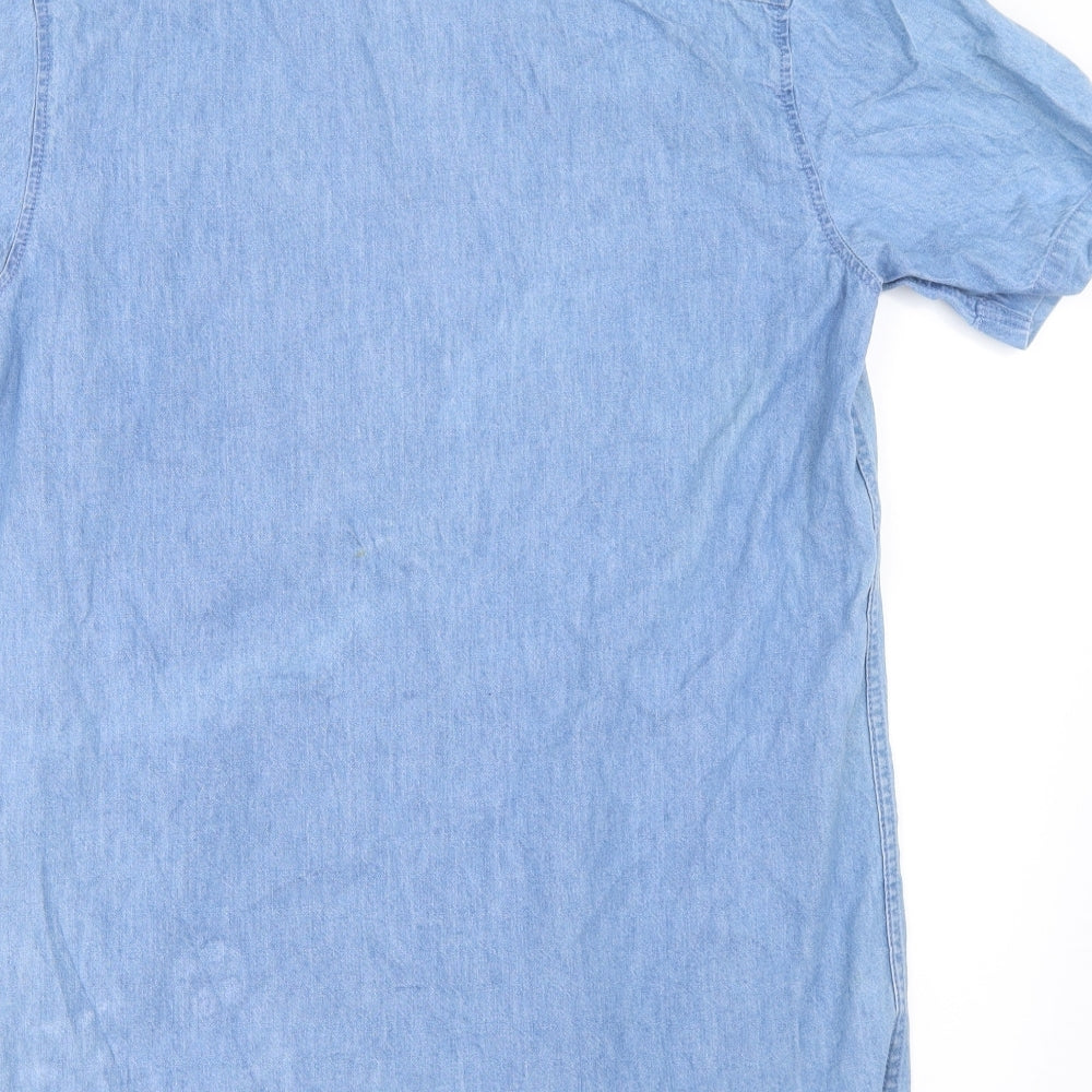 Topman Mens Blue  Denim  Button-Up Size XS