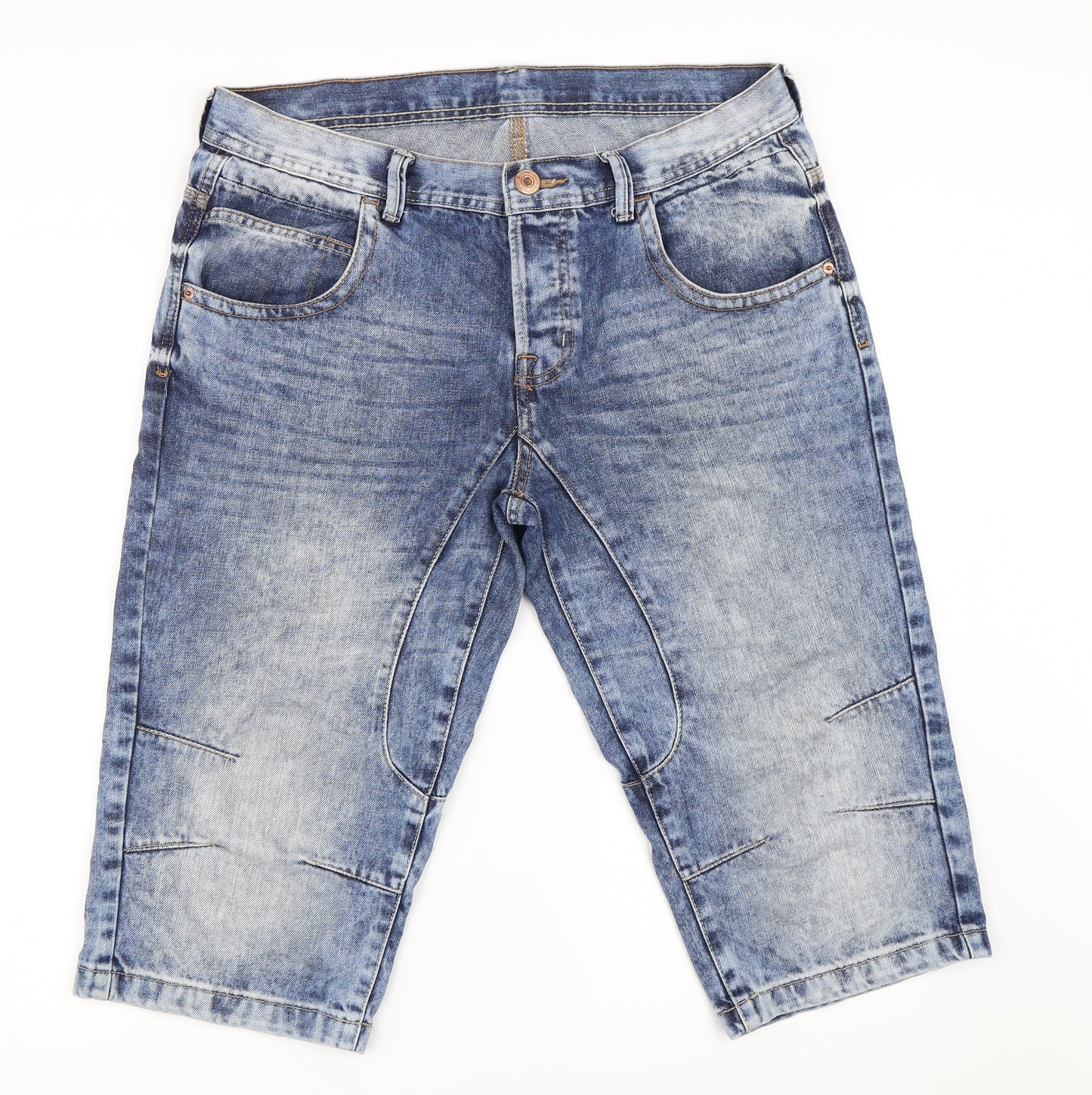 Primark Mens Blue  Denim Bermuda Shorts Size 34 in