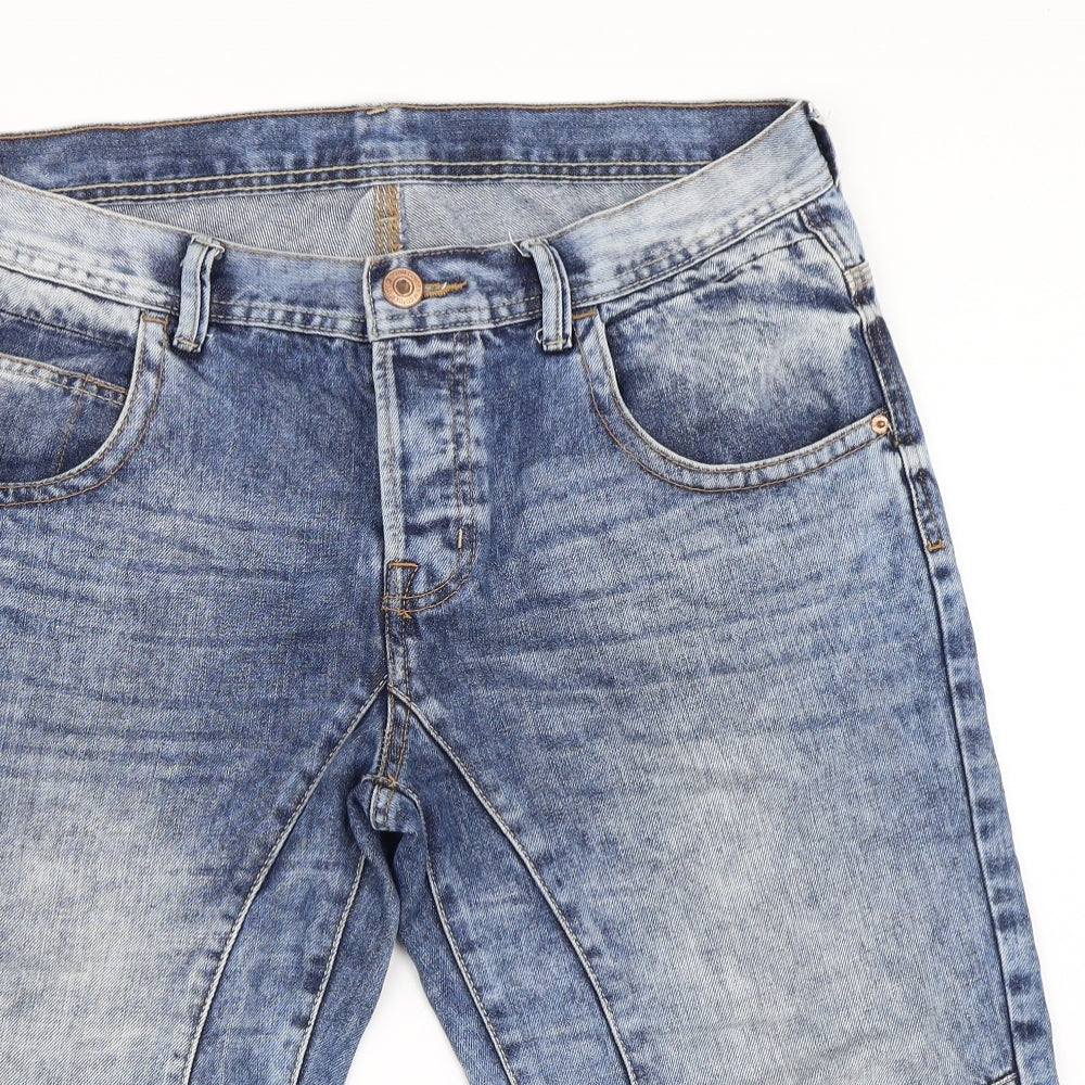 Primark Mens Blue  Denim Bermuda Shorts Size 34 in