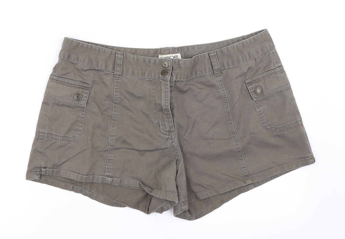 Cherokee Womens Green   Hot Pants Shorts Size 31 in