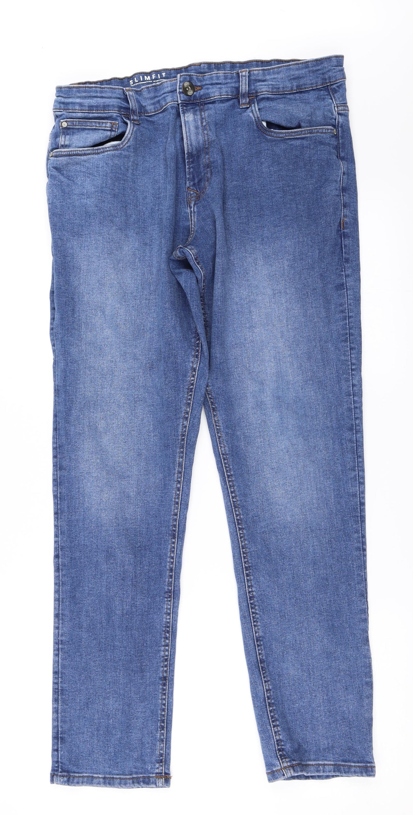 George Mens Blue  Denim Straight Jeans Size 36 in L30 in