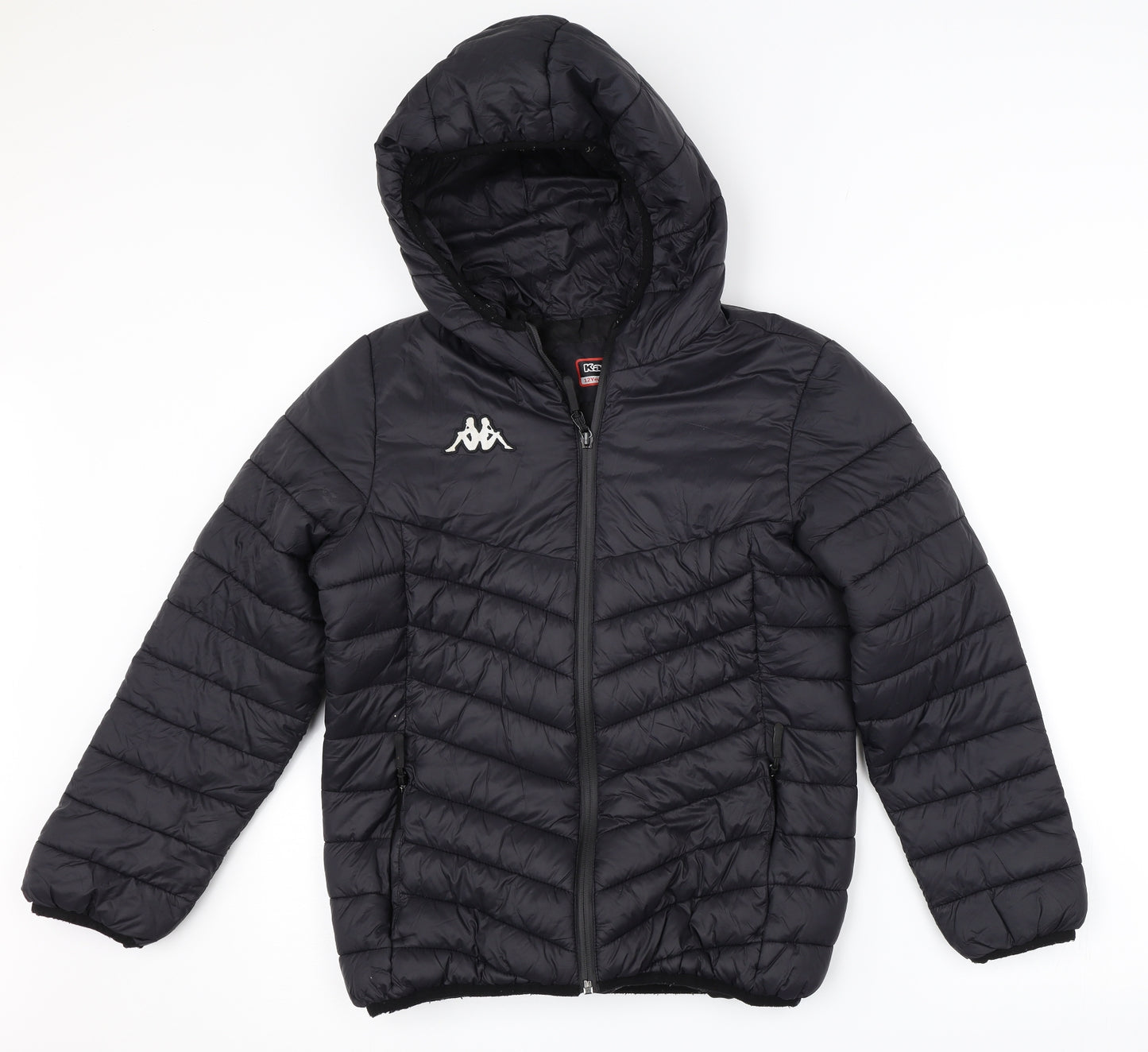 Kappa Boys Black   Puffer Jacket Coat Size 12 Years