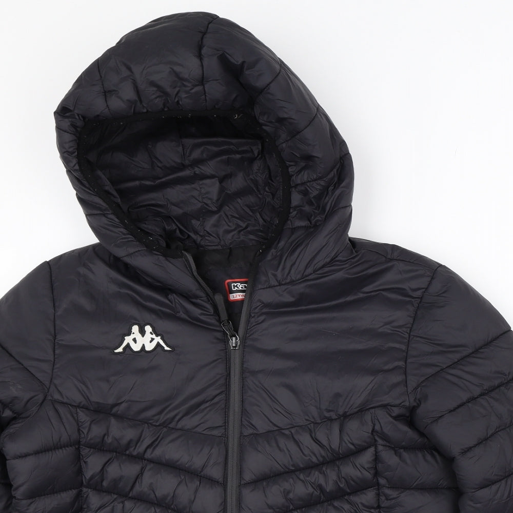 Kappa Boys Black   Puffer Jacket Coat Size 12 Years