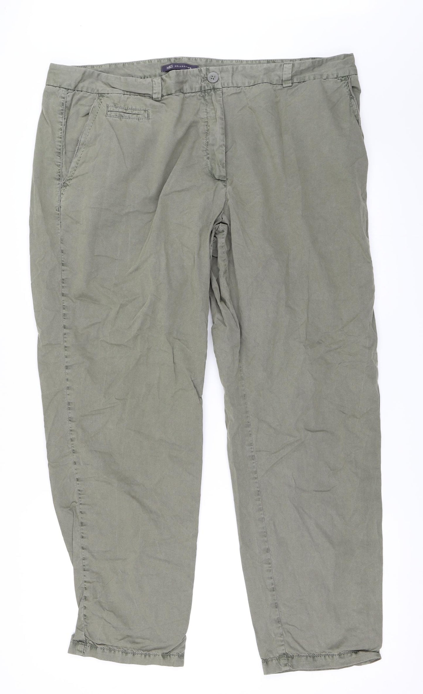 Marks and Spencer Womens Green   Trousers  Size 20 L28 in