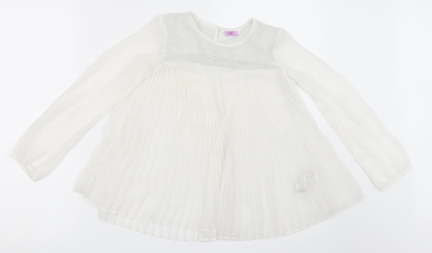 F&F Girls White   Basic Blouse Size 8-9 Years