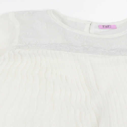 F&F Girls White   Basic Blouse Size 8-9 Years