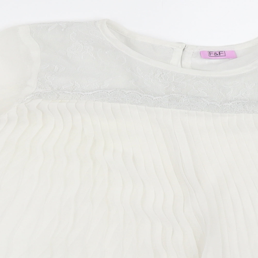 F&F Girls White   Basic Blouse Size 8-9 Years