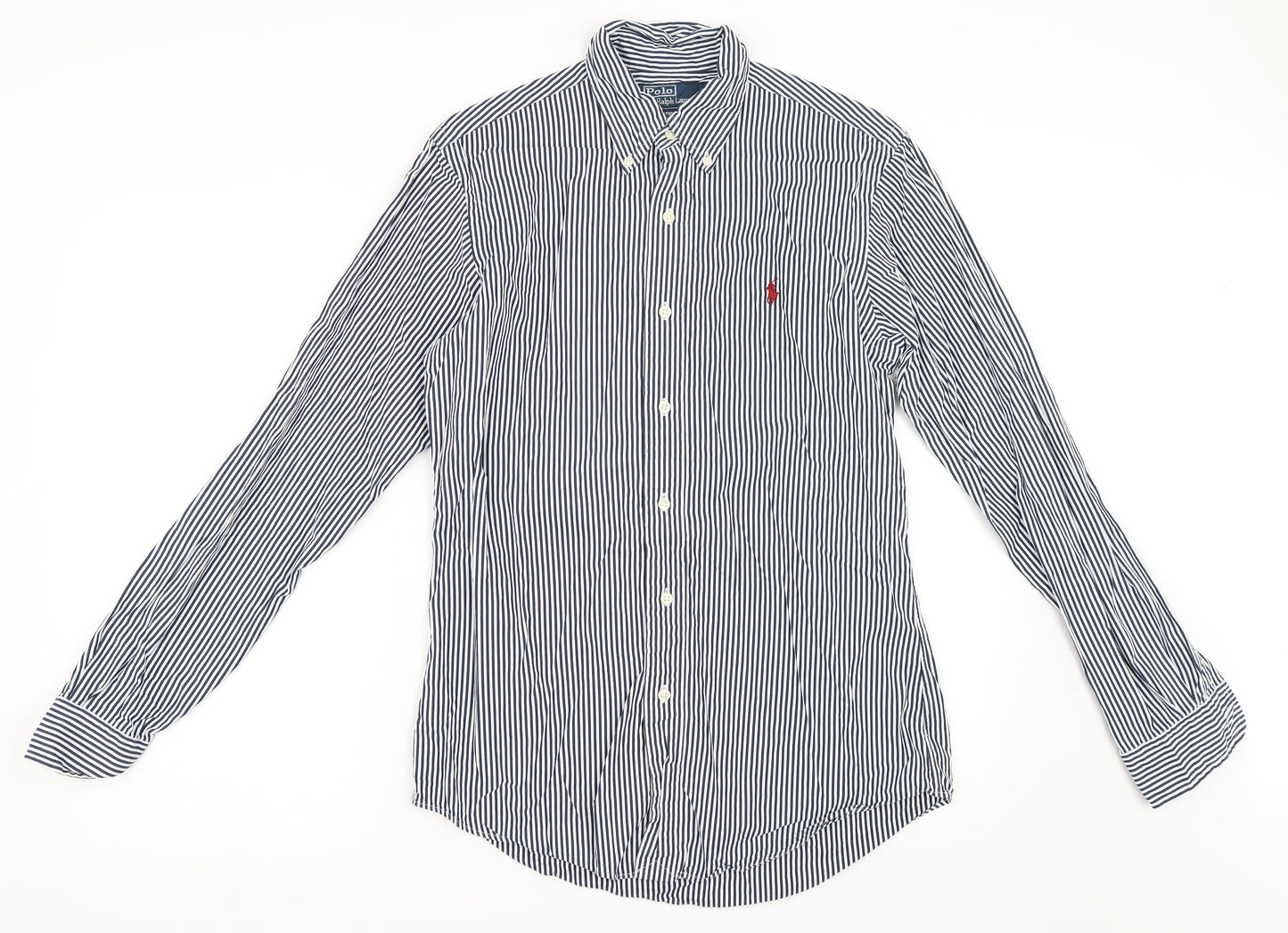Ralph Lauren Mens Blue Striped   Button-Up Size S