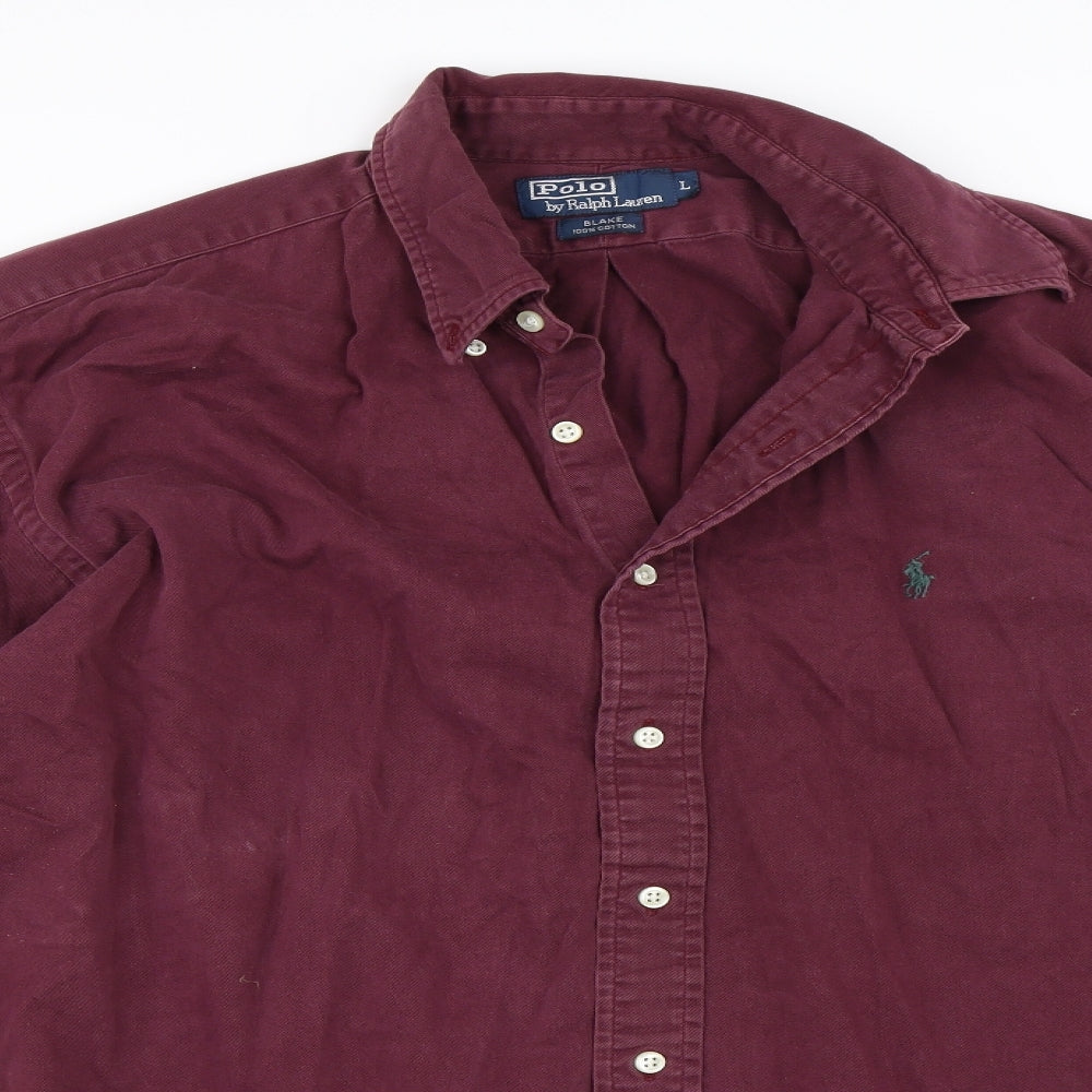 Ralph Lauren Mens Red    Button-Up Size L