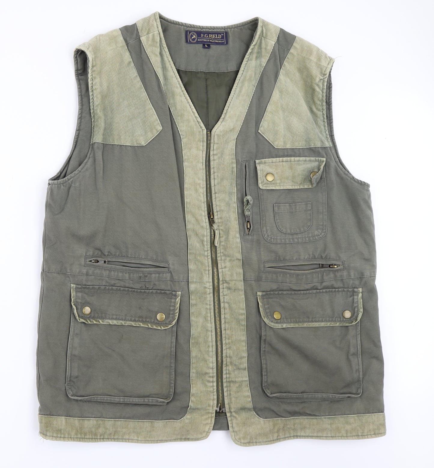P.G Field Mens Green   Gilet Coat Size L